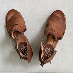 Miz Mooz Cognac Leather Slingback Sandals